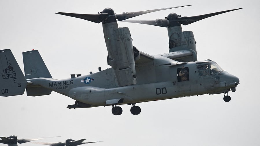 A file photo of a Marine Corps MV-22B Osprey aircraft. Credit: AFP Photo