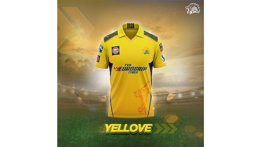 CSK new jersey. Credit: Twitter/ @ChennaiIPL