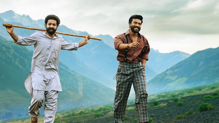The official poster of 'RRR'. Credit: Twitter/@RRRMovie