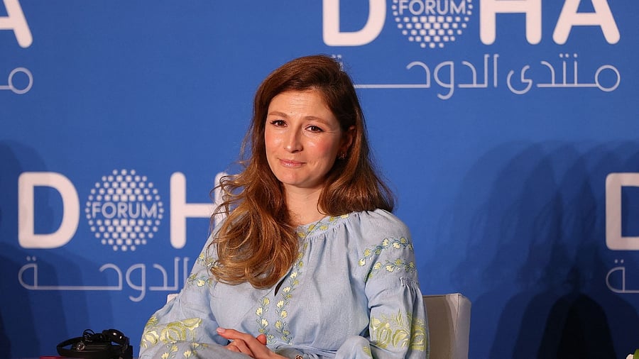 Ukraine's First Deputy Foreign Minister Emine Dzhaparova attends a plenary session titled "Misinformation and the War for Truth", during the Doha Forum in Qatar's capital. Credit: AFP Photo
