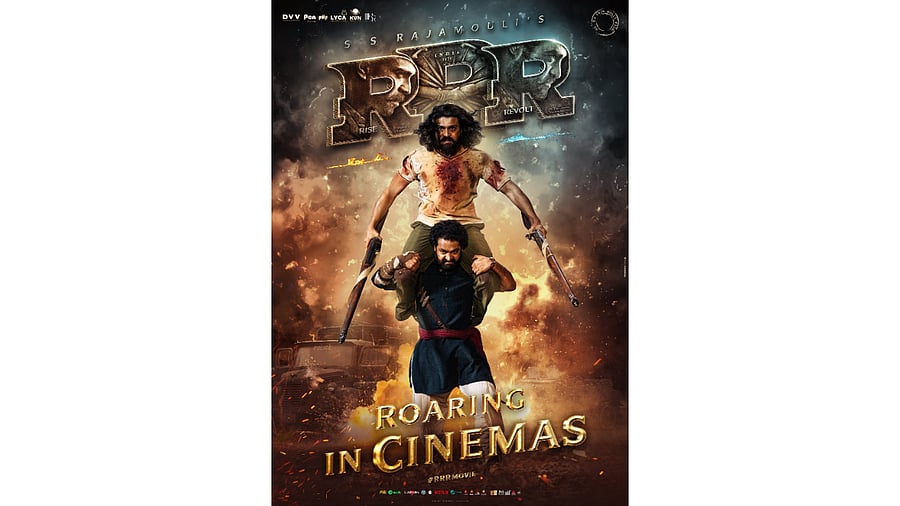 The official poster of 'RRR'. Credit: Twitter/@RRRMovie