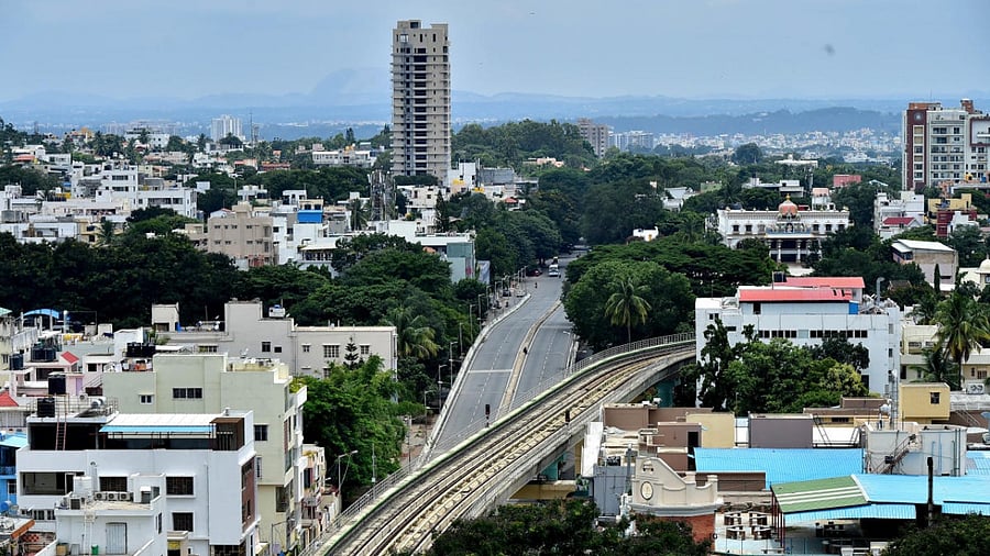 A view of the Basavanagudi flyover. Credit: DH File Photo