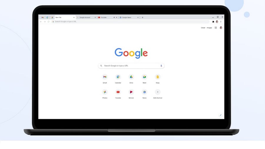 Google Chrome browser on a laptop. Credit: Google
