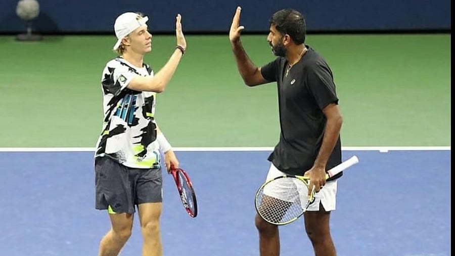 India's Rohan Bopanna and his Canadian partner Denis Shapovalov. Credit: DH Photo