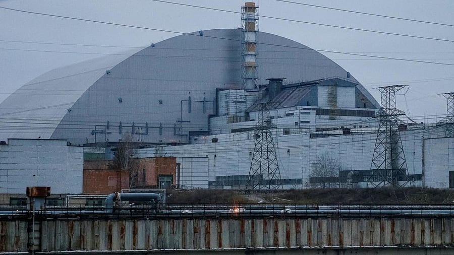 A view of the reactor number 4 of the Chernobyl power plant with the New Safe Confinement over it. Credit: Reuters photo