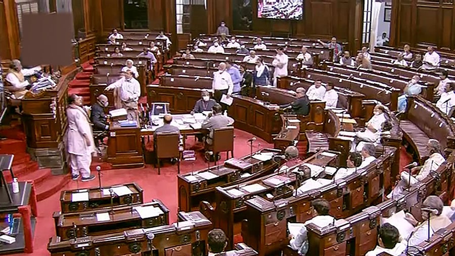 A view of the Rajya Sabha during the second phase of the Budget Session in Parliament. Credit: PTI File Photo