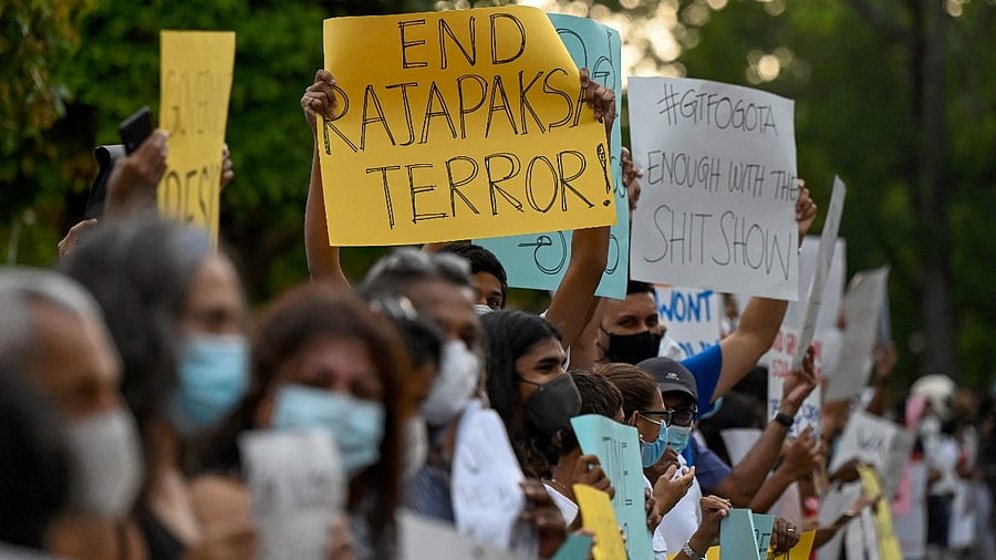 Following spiralling protests, the Sri Lankan government ordered a 36-hour curfew starting Saturday evening. Credit: AFP Photo