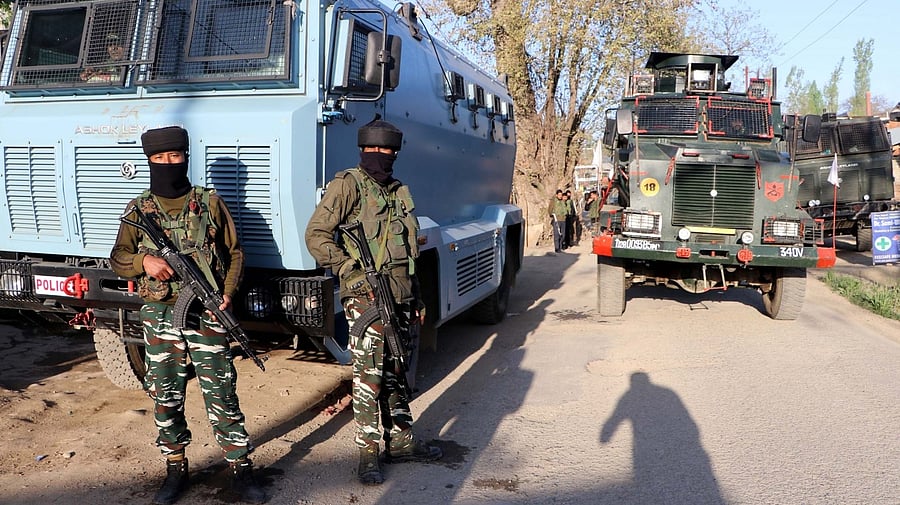 The Army gave a detailed account saying the security forces had been fired upon, that there was exchange of fire, and during the recovery of bodies, they had found arms, ammunition and IED material at the hideout. Representative image. Credit: IANS File Photo