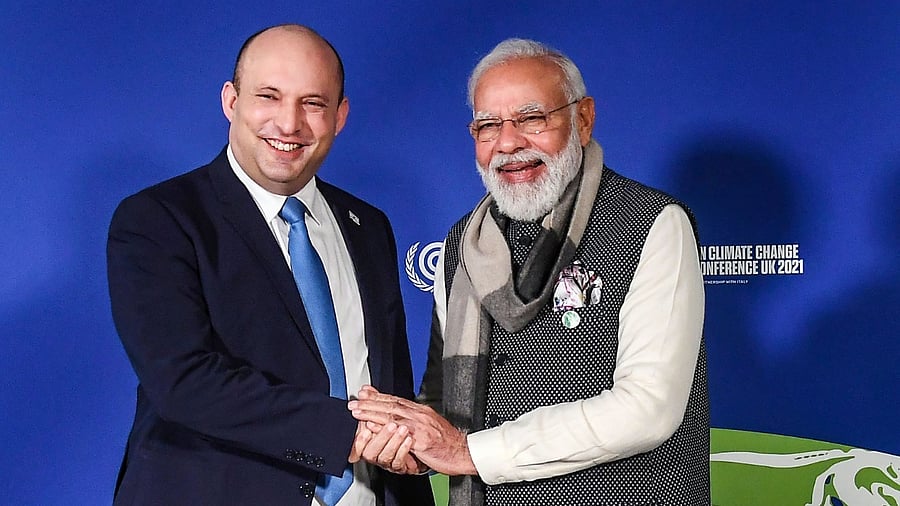 Israeli Prime Minister Naftali Bennett with PM Narendra Modi. Credit: PTI File Photo