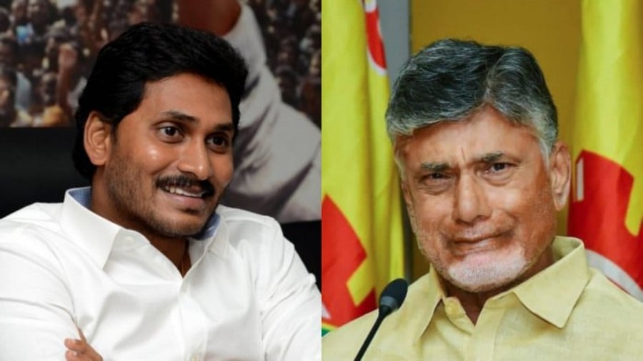 Andhra Pradesh CM Y S Jagan Mohan Reddy and TDP chief N Chandrababu Naidu. Credit: PTI & DH Photos