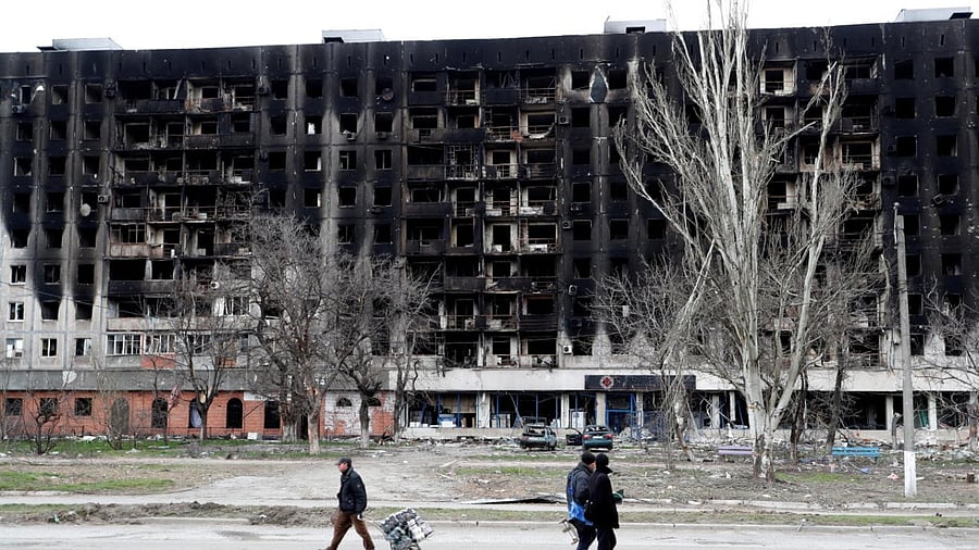 Zelenskyy accused Russia of interfering with an international investigation into possible war crimes by removing corpses and trying to hide other evidence in Bucha. Credit: Reuters Photo