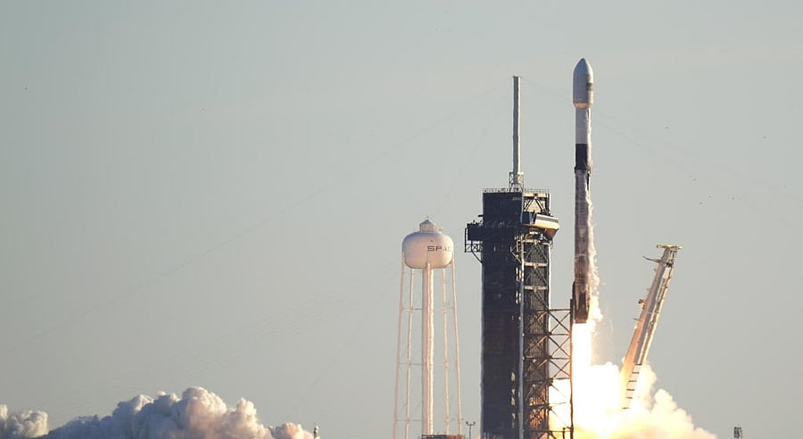 Cape Canaveral: A Falcon 9 SpaceX rocket lifts off from pad 39A at the Kennedy Space Center in Cape Canaveral, Florida. Credit: AP