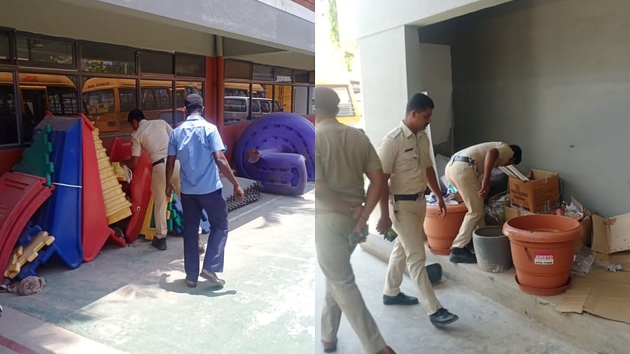 Police searched the school premises after receiving threat email. Credit: Special Arrangement