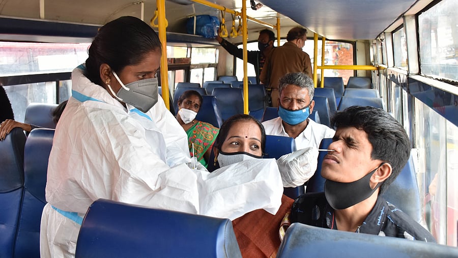 The number of Covid infections has now touched 39,45,900. Credit: DH Photo