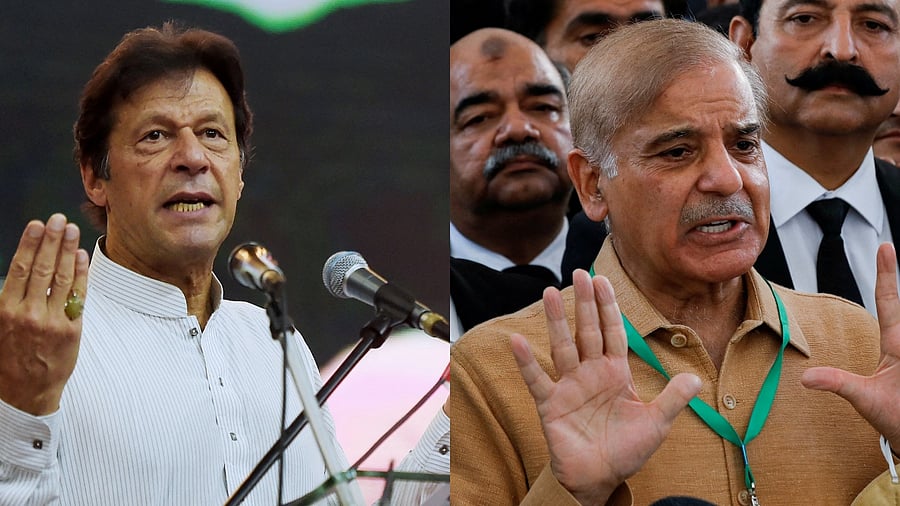 The combined Opposition has already named Pakistan Muslim League-Nawaz (PML-N) president Shehbaz Sharif as its joint candidate to replace Khan. Credit: AFP/Reuters Photo