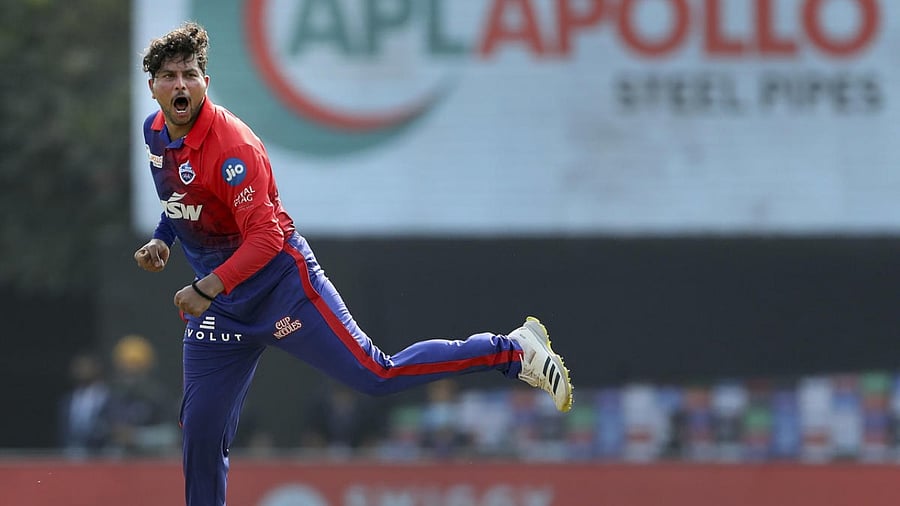 Kuldeep Yadav of Delhi Capitals. Credit: PTI Photo