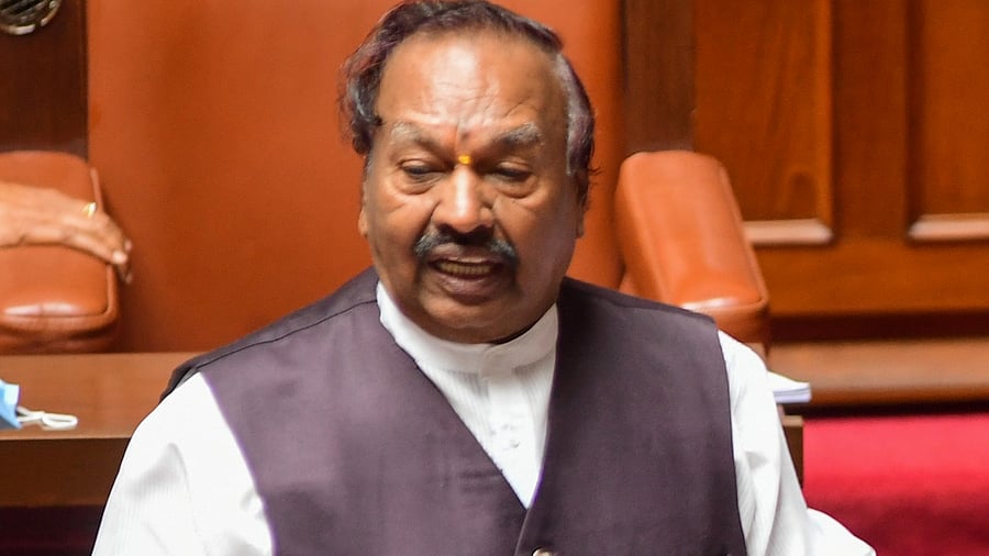 Minister for Rural Development K S Eshwarappa. Credit: DH Photo