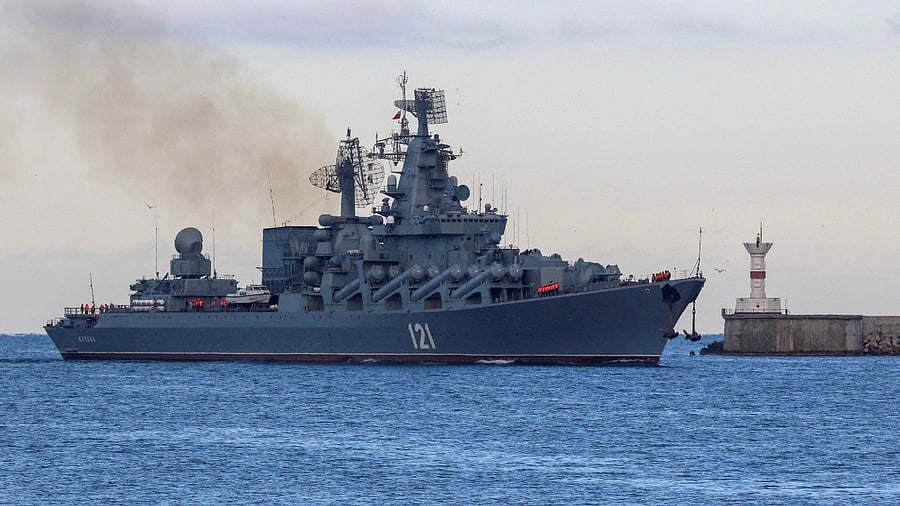 A file photo of cruiser Moskva. Credit: Reuters File Photo