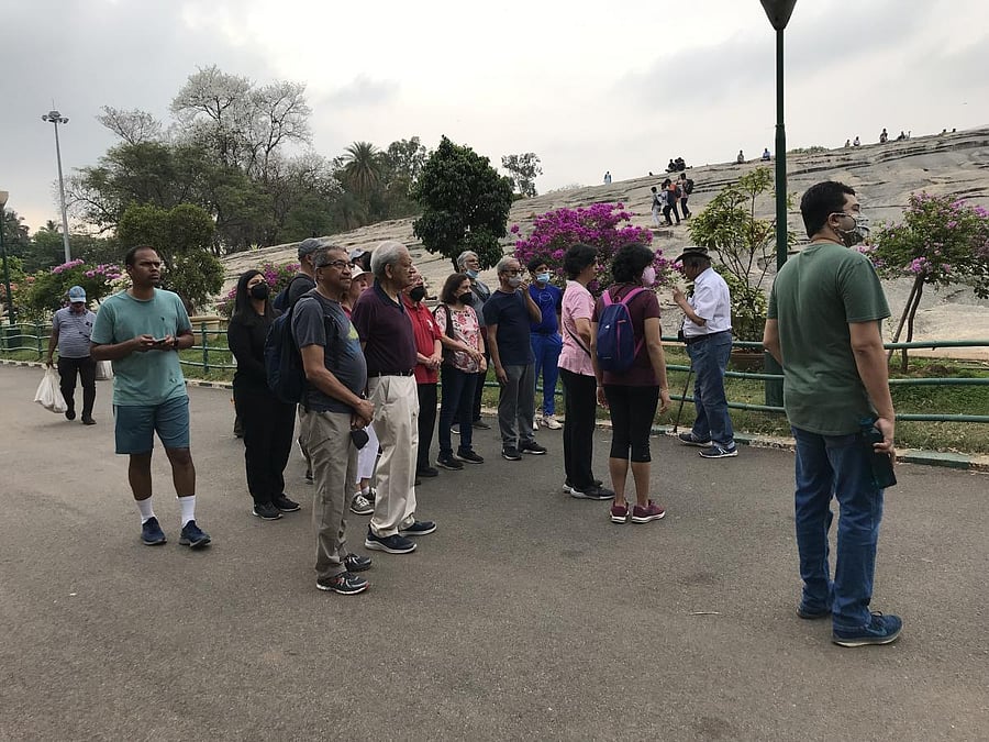The walk started from the base of the 3 billion-year-old rock that is believed to predate the Grand Canyon in the United States.