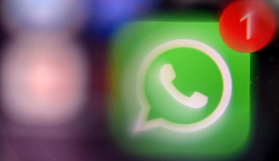 WhatsApp on a phone. Credit: AFP