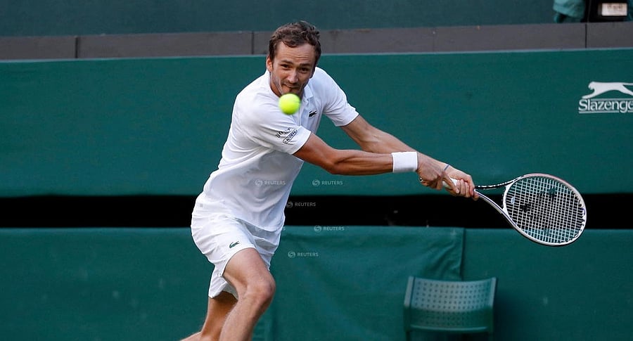 Russia's Daniil Medvedev at Wimbledon. Credit: Reuters