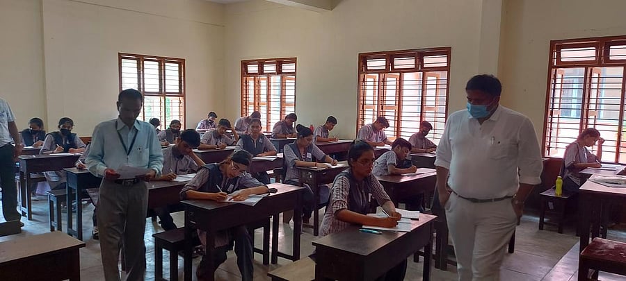 Dakshina Kannada Deputy Commissioner Dr Rajendra K V paid a surprise visit to one of the second PUC examination centres in Mangaluru on Friday.