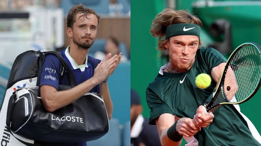 Daniil Medvedev (L) and Andrey Rublev. Credit: Reuters Photos
