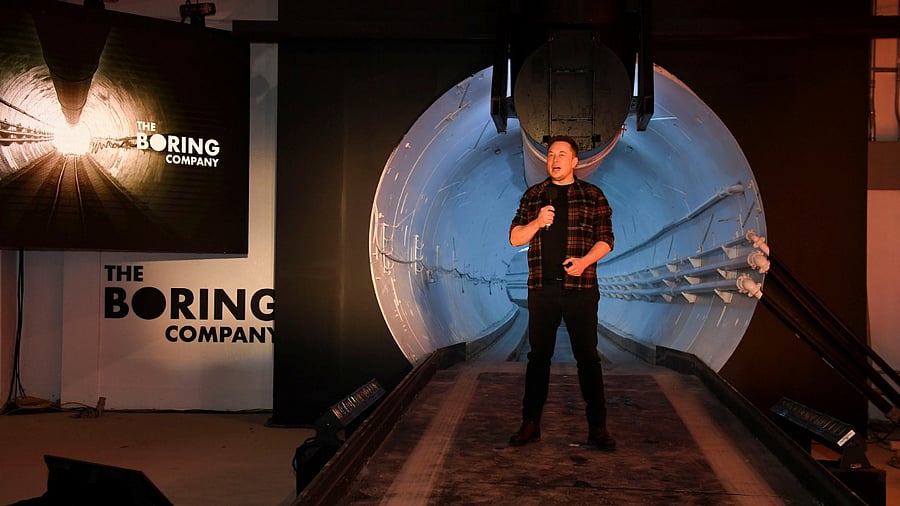 Musk, at a presentation of The Boring Company, in 2018. Credit: Reuters File Photo