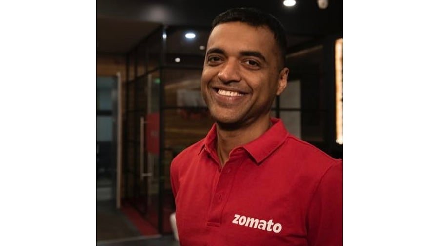 Zomato's founder and CEO Deepinder Goyal. Credit: Twitter/@deepigoyal