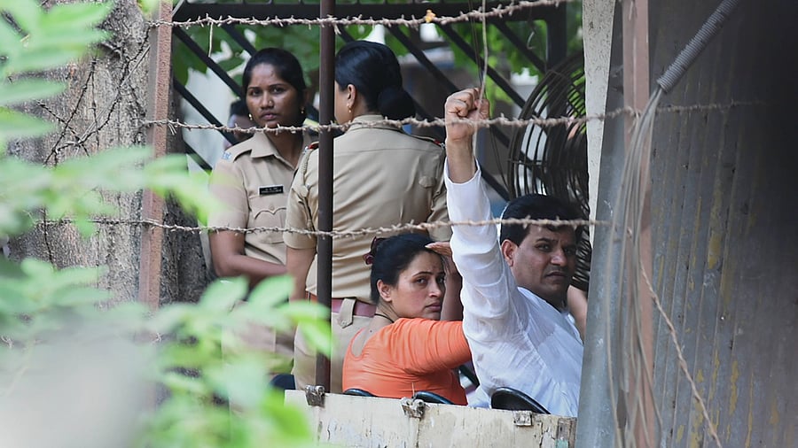 MP Navneet Rana at Santacruz Station. Credit: PTI Photo