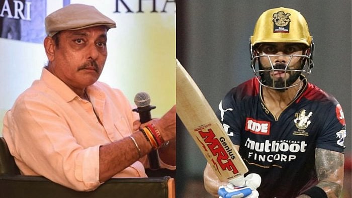 Former India head coach Ravi Shastri (L) and Indian cricketer Virat Kohli (R). Credit: PTI Photo