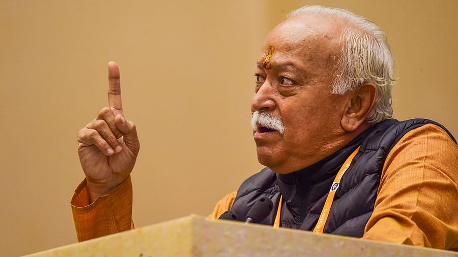 Rashtriya Swayamsevak Sangh (RSS) chief Mohan Bhagwat. Credit: PTI Photo