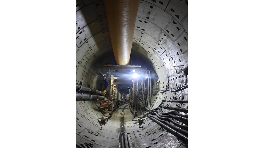 TBM Urja at the far end of the tunnel. Credit: BMRCL