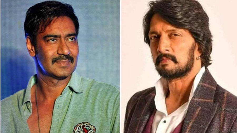 Ajay Devgn, Kiccha Sudeep. Credit: IANS Photo