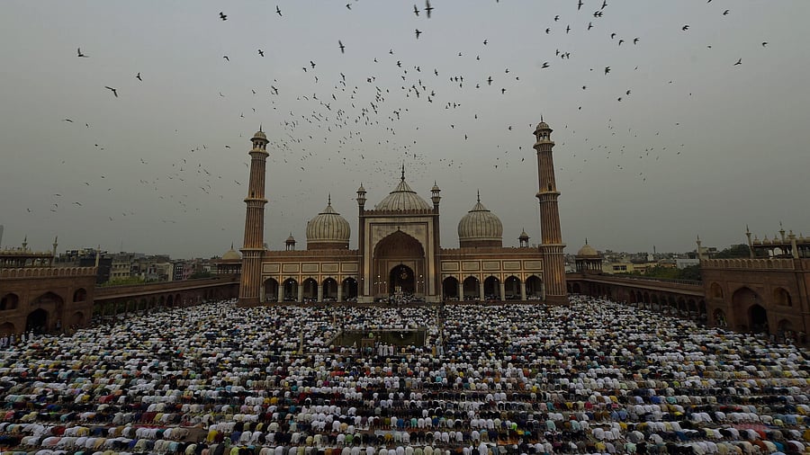 The Namaz was performed at 6 am at the Jama Masjid. Many other mosques, including Fatehpuri, Sunehri Masjid, Shahjahano Masjid, Bhoori Bhatiyari and Dhaka Masjid, too held the Namaz between 6 am and 7 am. Credit: PTI Photo