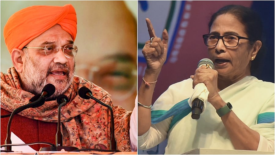 Union Home Minister Amit Shah and West Bengal Chief Minister Mamata Banerjee. Credit: PTI Photos