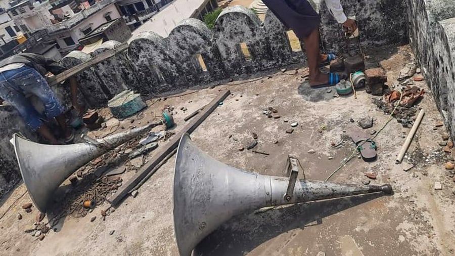 The apex court order banned not only loudspeakers and sound amplifiers between 10 pm and 6 am, but also drums, trumpets, and other sound-producing instruments. Credit: PTI Photo