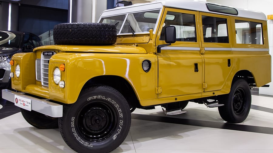 The classic Land Rover 3 bought by M S Dhoni. Credit: Special arrangement)