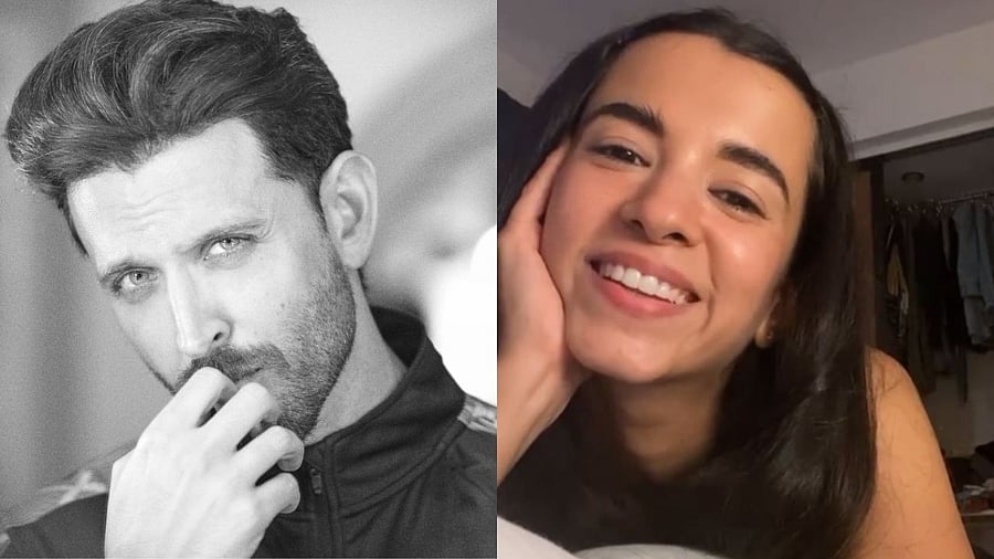 Hrithik Roshan and Saba Azad. Credit: Twitter/ @hrithikroshan and @sabazad