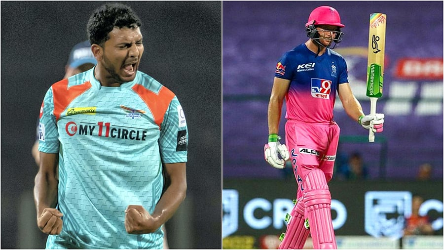 Mohsin Khan (left) and Jos Buttler. Credit: PTI Photos