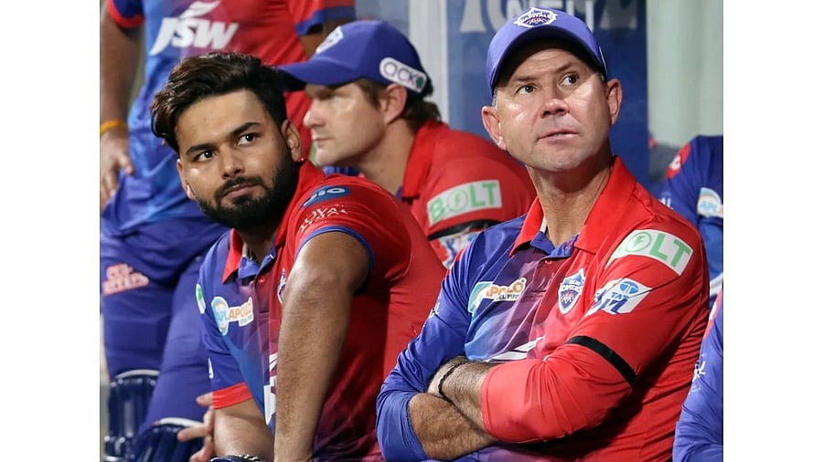 Delhi Capitals head coach Ricky Ponting (R) with skipper Rishabh Pant. Credit: IANS Photo