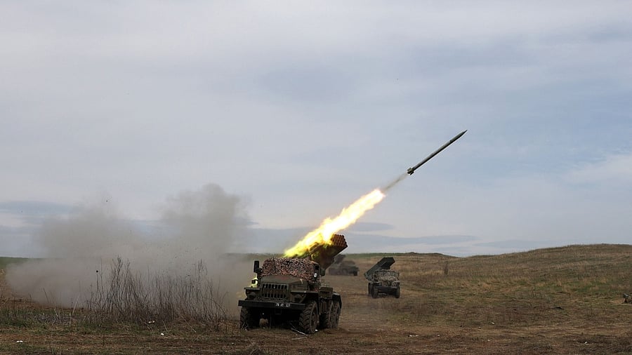In early hours on Saturday, air raid sirens were going off in much of Ukraine, including in the Kyiv capital region and the southern port of Odesa. Credit: AFP Photo