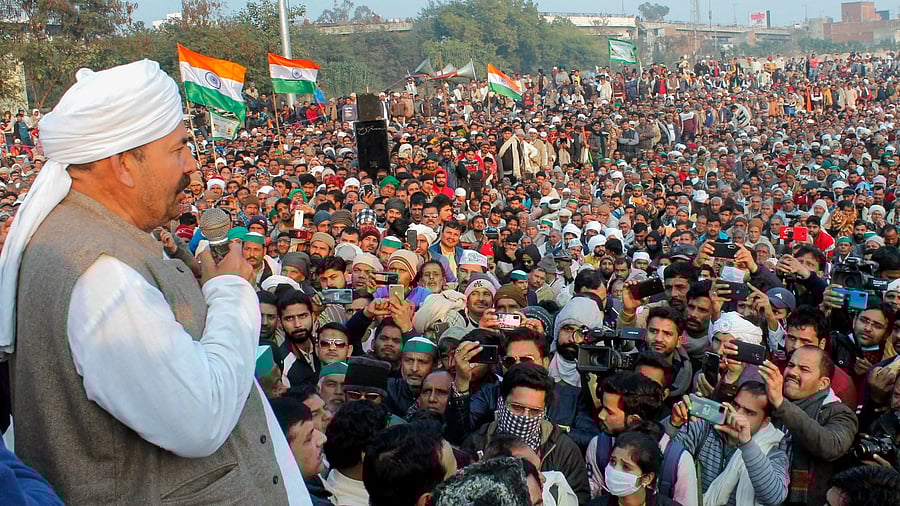 Bharatiya Kisan Union (BKU) President Naresh Tikait. Credit: PTI Photo