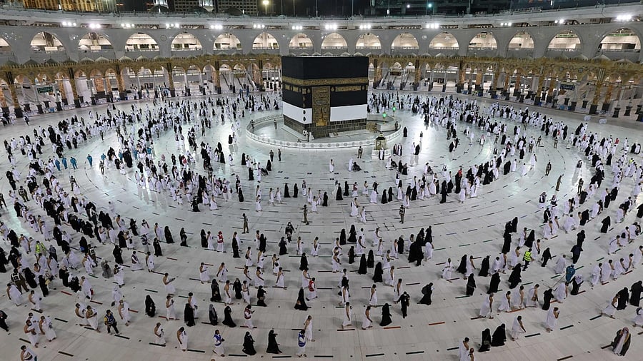 This year, the pilgrims from Karnataka will have to travel from Bengaluru airport. Credit: AFP Photo