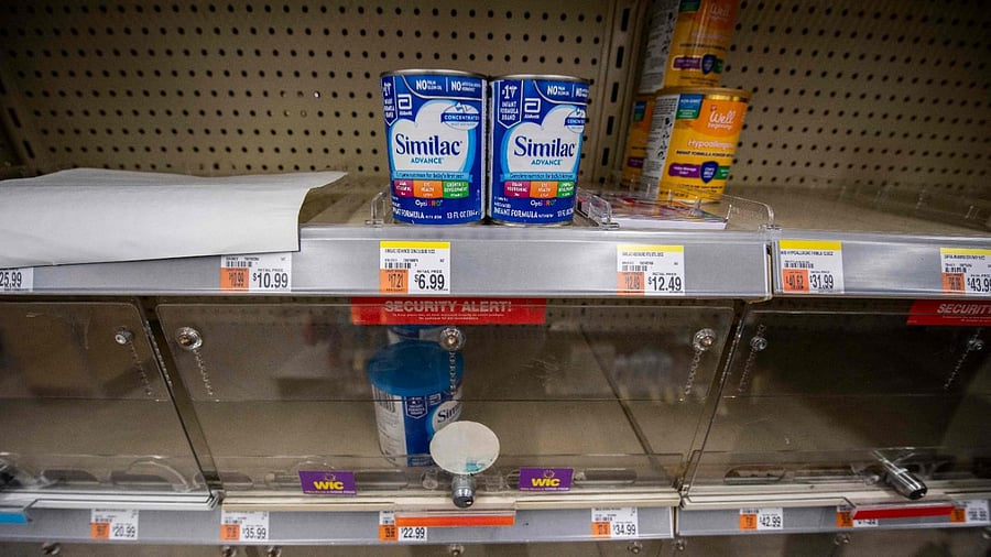 Empty shelves in a supermarket amid a baby formula shortage in the United States. Credit: AFP Photo