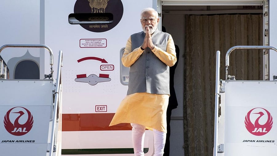 Prime Minister Narendra Modi arrives at Haneda airport in Tokyo. Credit: AFP Photo