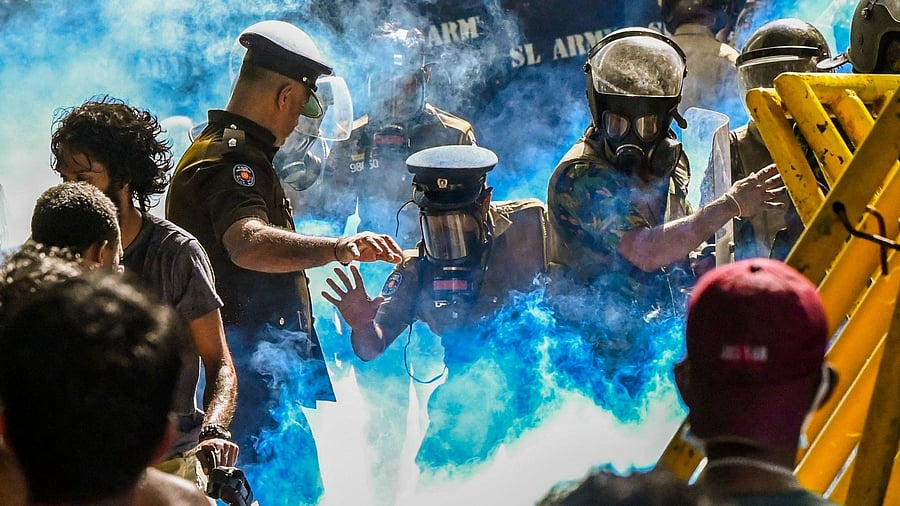 There’s growing unrest — protesters may not be burning down the family homes of the ruling Rajapaksa clan — but there are daily demonstrations throughout the country calling for the resignation of President Gotabaya Rajapaksa. Credit: AFP Photo
