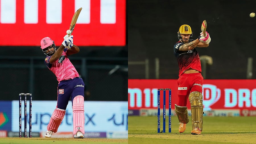 RR skipper Sanju Samson and RCB skipper Faf du Plessis. Credit: PTI Photos