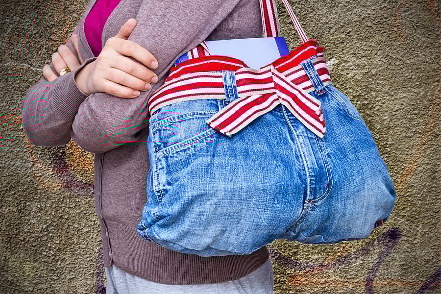 Denims with pockets can be repurposed as bags. Credit: iStock Photo