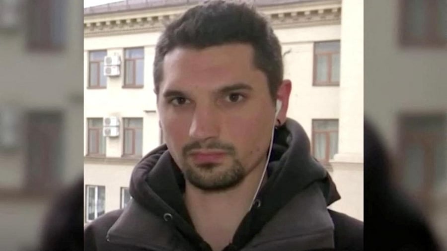 An undated photo of French journalist Frederic Leclerc-Imhoff, who was killed in shelling, is seen in this screengrab taken from a video released by BFM TV. Credit: Reuters photo